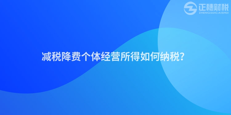 減稅降費(fèi)個(gè)體經(jīng)營(yíng)所得如何納稅？
