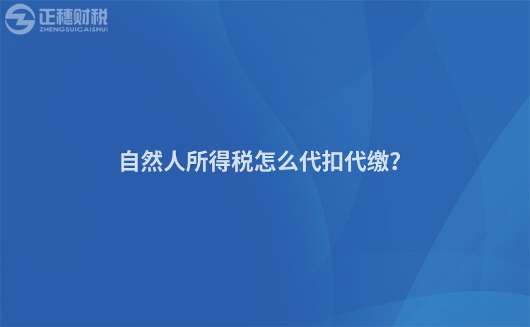 自然人所得稅怎么代扣代繳？