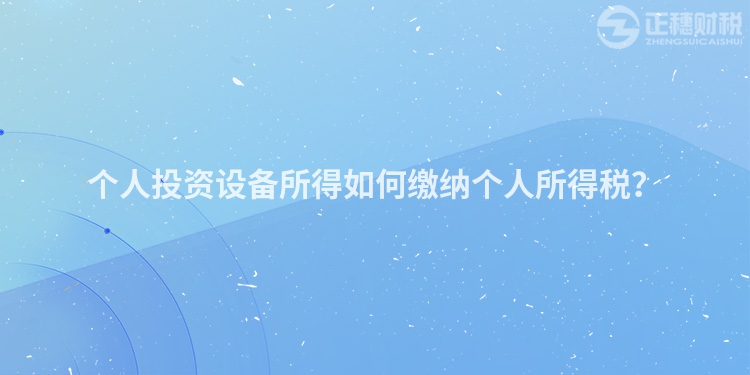 個人投資設備所得如何繳納個人所得稅？