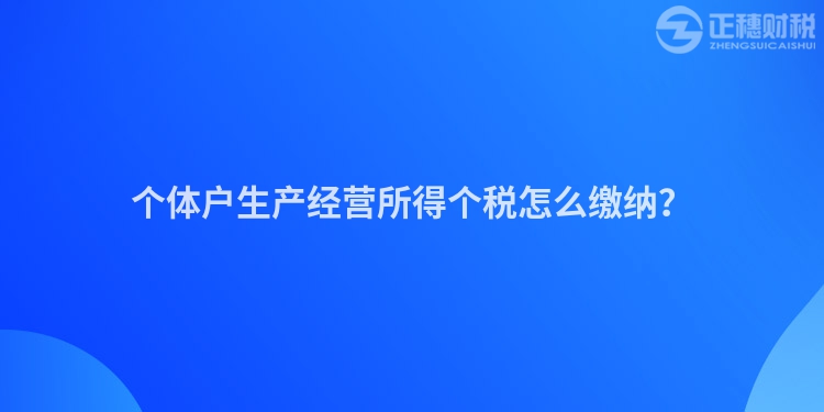 個體戶生產經營所得個稅怎么繳納？