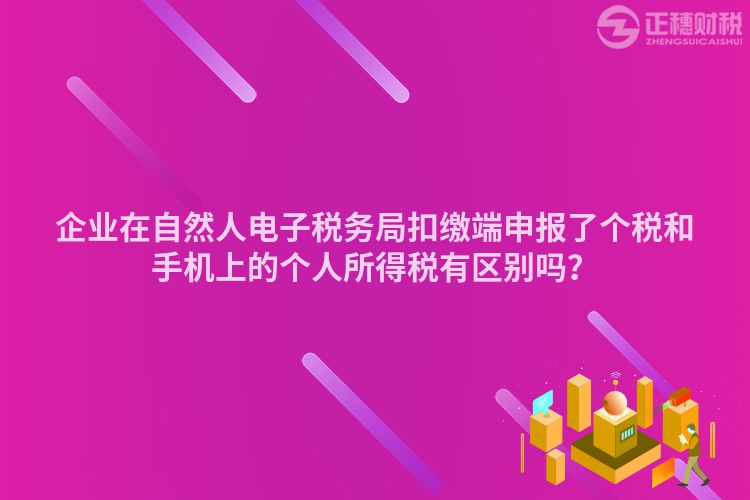 企業在自然人電子稅務局扣繳端申報了個稅和手機上的個人所得稅有區別嗎？