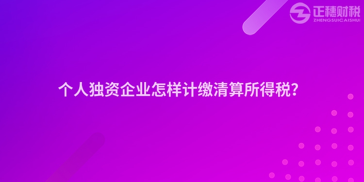 個(gè)人獨(dú)資企業(yè)怎樣計(jì)繳清算所得稅？