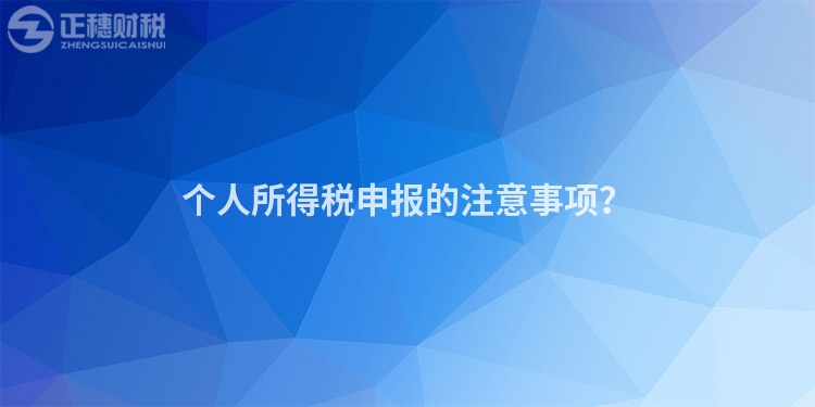 個人所得稅申報的注意事項？