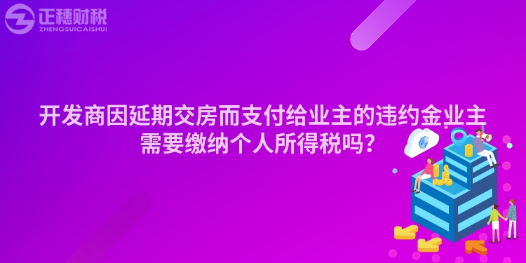 開發商因延期交房而支付給業主的違約金業主需要繳納個人所得稅嗎？