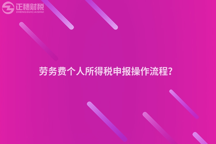 勞務費個人所得稅申報操作流程？
