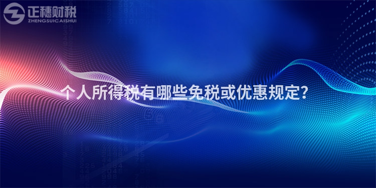 個人所得稅有哪些免稅或優惠規定？
